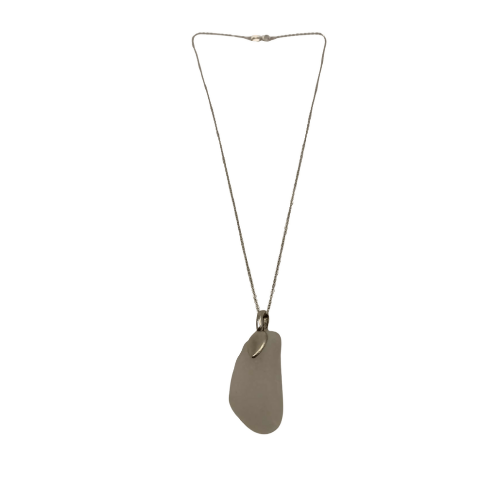 Large Clear Beach Glass Pendant - Pure Wash Canadian Made - Winnipeg