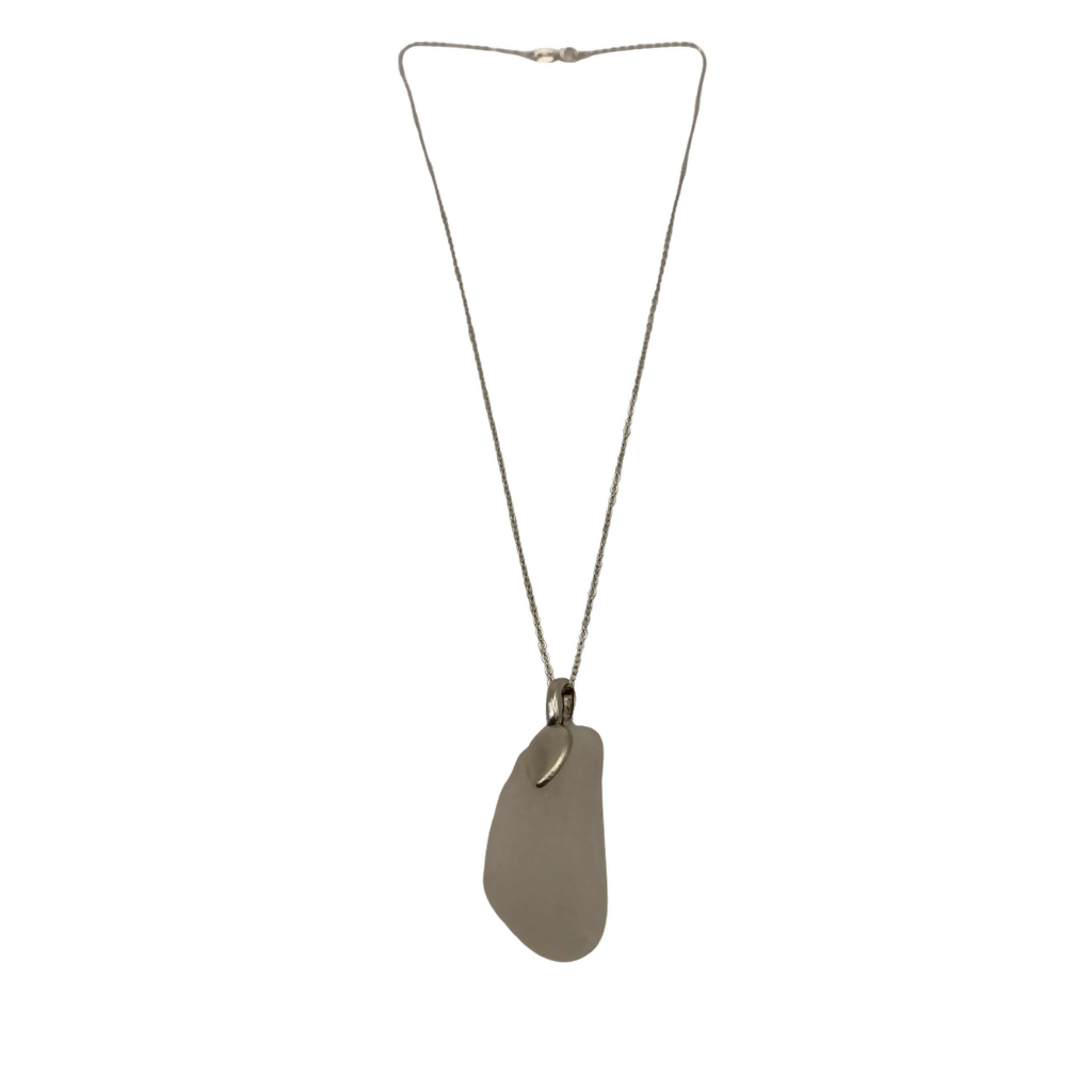 Large Clear Beach Glass Pendant - Pure Wash Canadian Made - Winnipeg