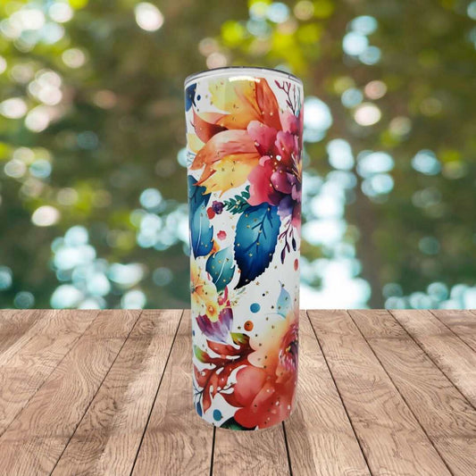Water Color Flowers Tumbler | CG Pure Wash
