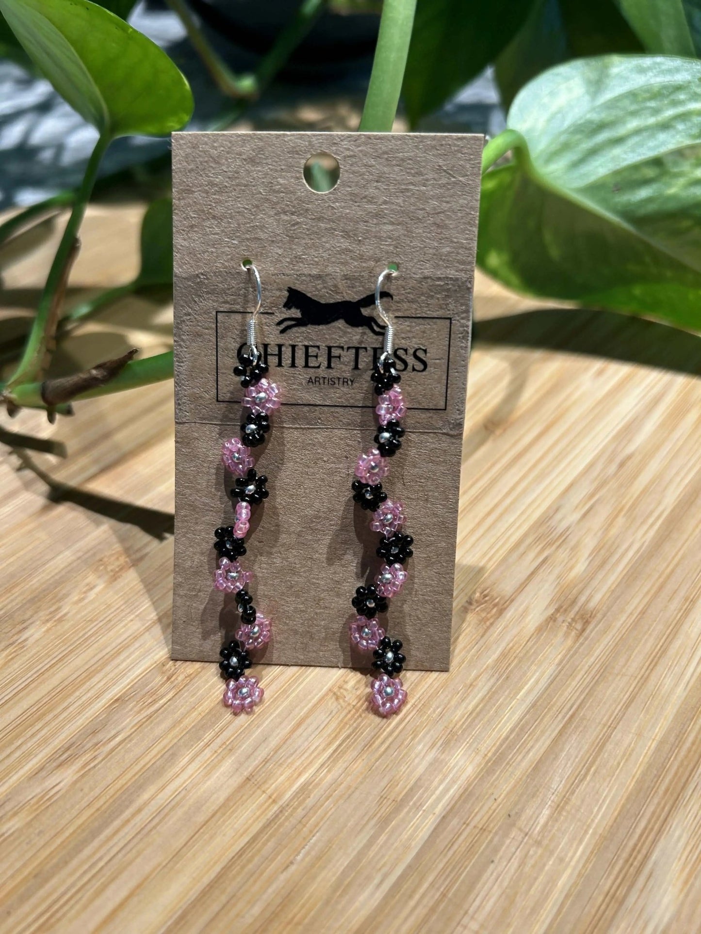 DAISY CHAIN: Floral Beaded Earrings - Pure Wash