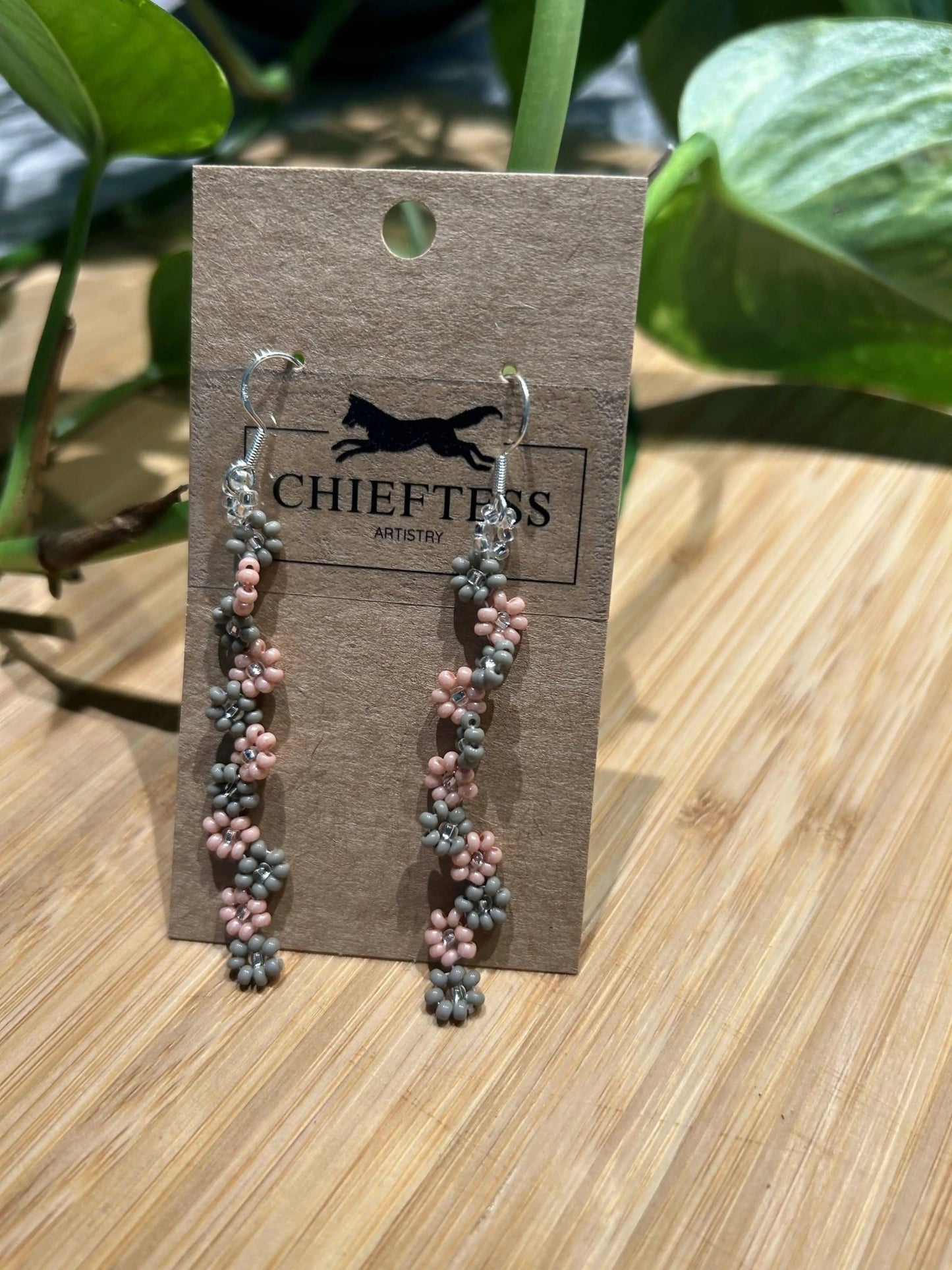 DAISY CHAIN: Floral Beaded Earrings - Pure Wash