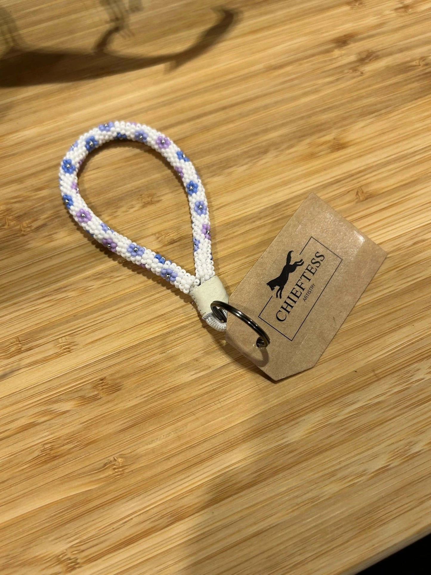 FLORAL: Beaded Mini Keychain - Pure Wash