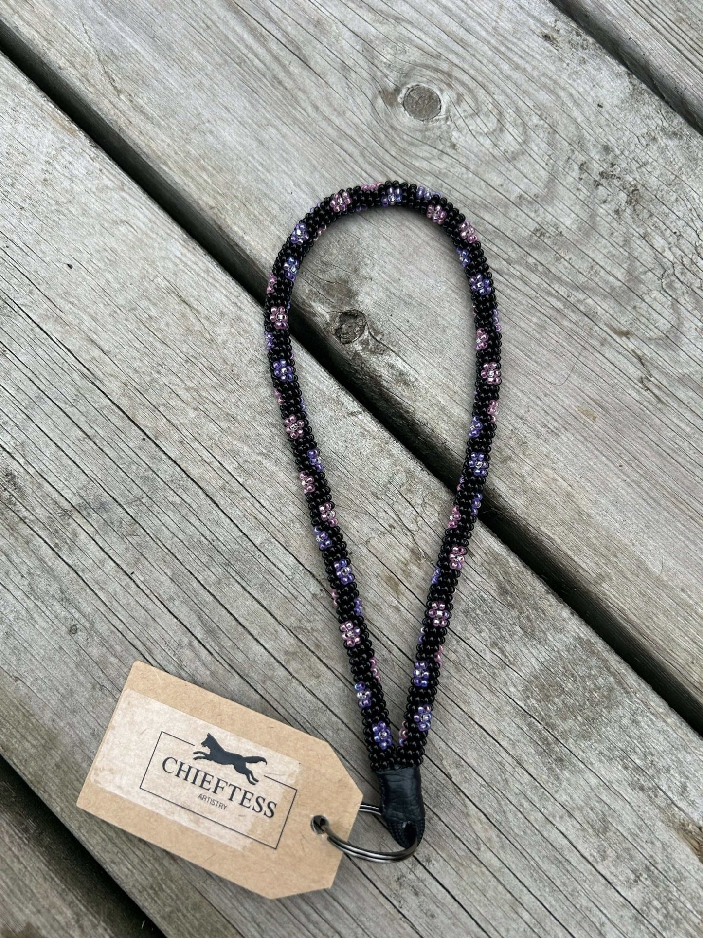 FLORAL: Wristlet Beaded Keychain - Pure Wash