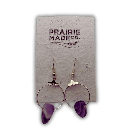 Amethyst Gemstone Earrings - Pure Wash Canadian Made - Winnipeg