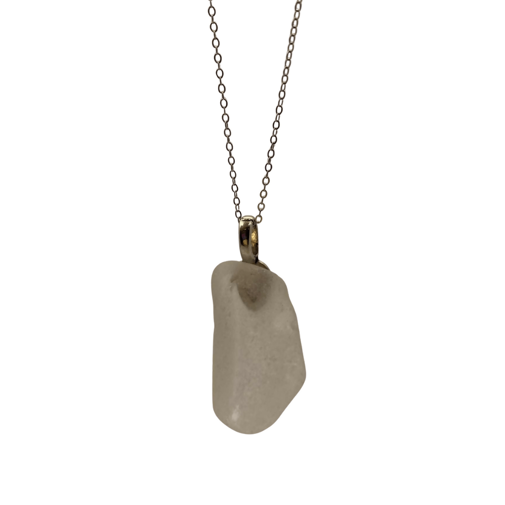 Large Clear Beach Glass Pendant - Pure Wash Canadian Made - Winnipeg