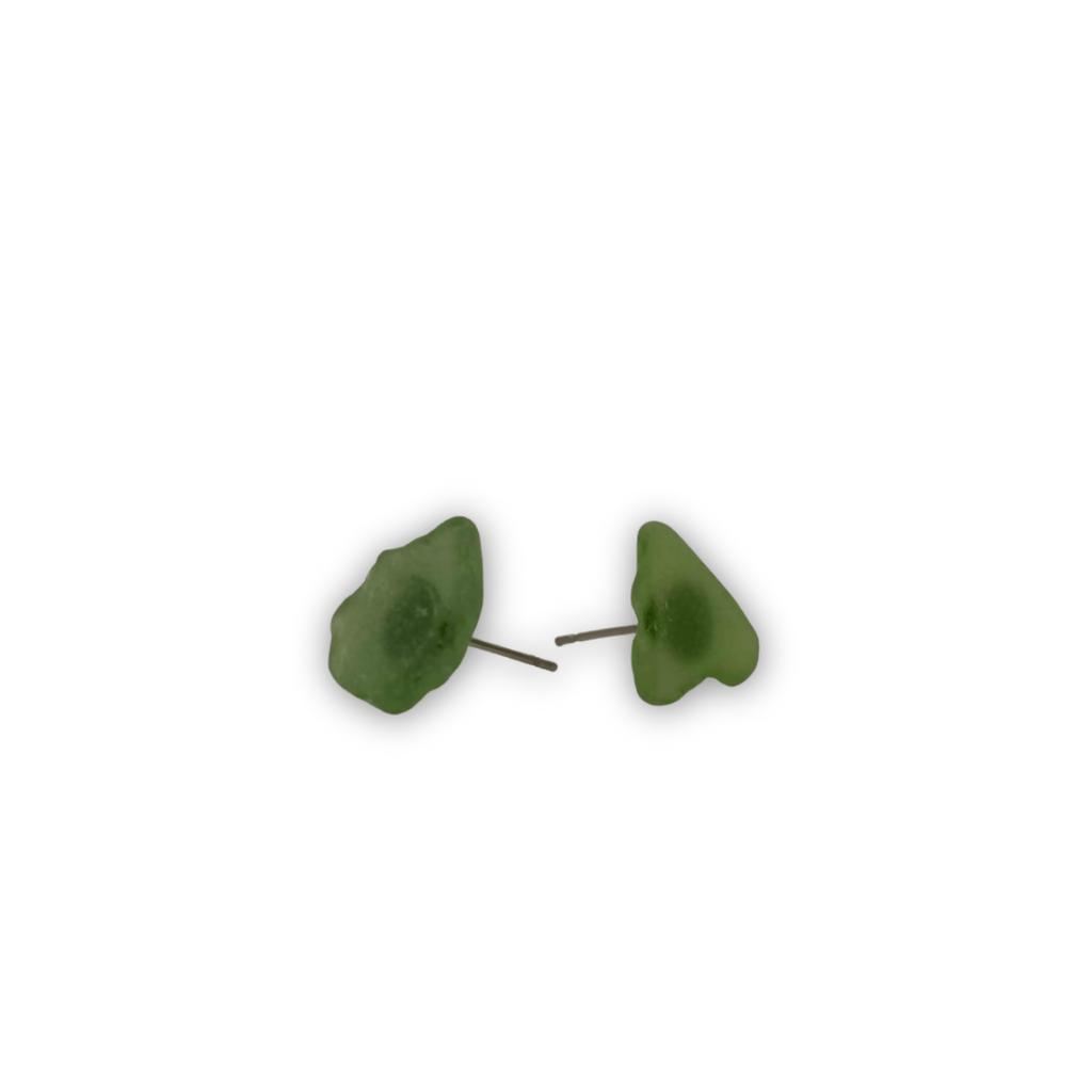Beach Glass Stud Earrings - Pure Wash Canadian Made - Winnipeg