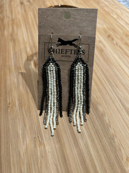 Beaded Fringe Earrings - MINI FRINGE: 6 Cascading Fringes