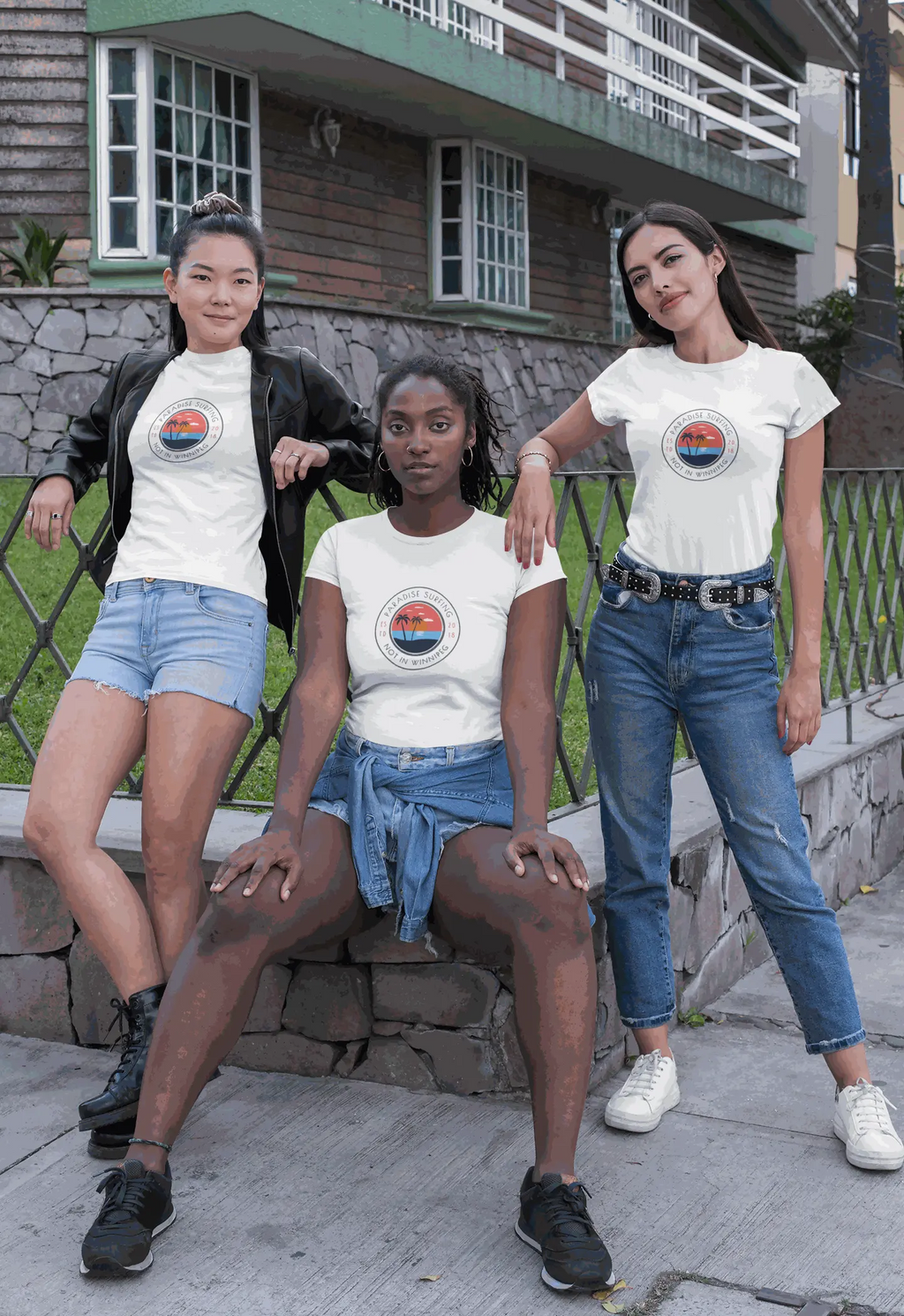 Paradise Surfing (Not in Winnipeg) 100% Cotton T-Shirt
