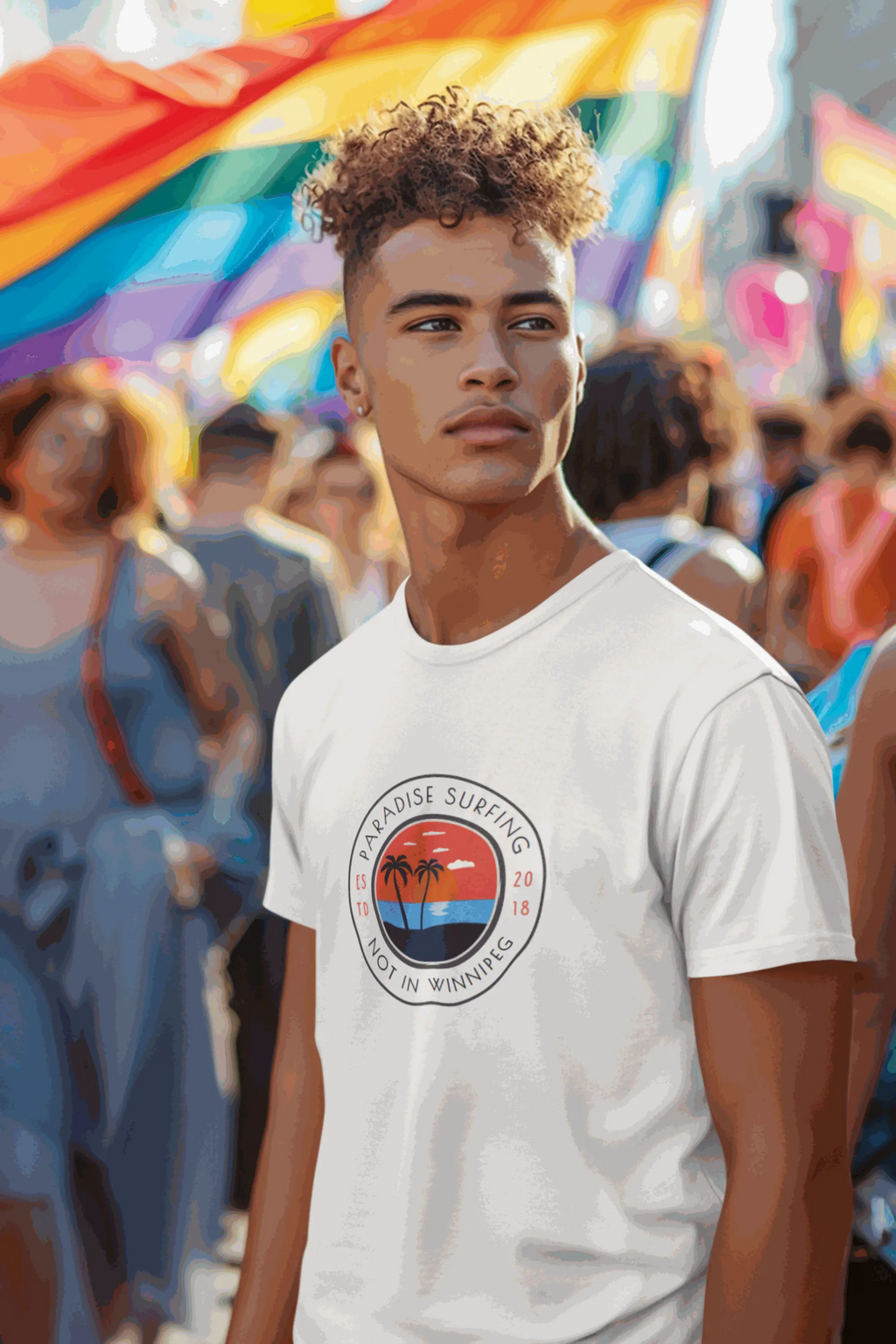 Paradise Surfing (Not in Winnipeg) 100% Cotton T-Shirt