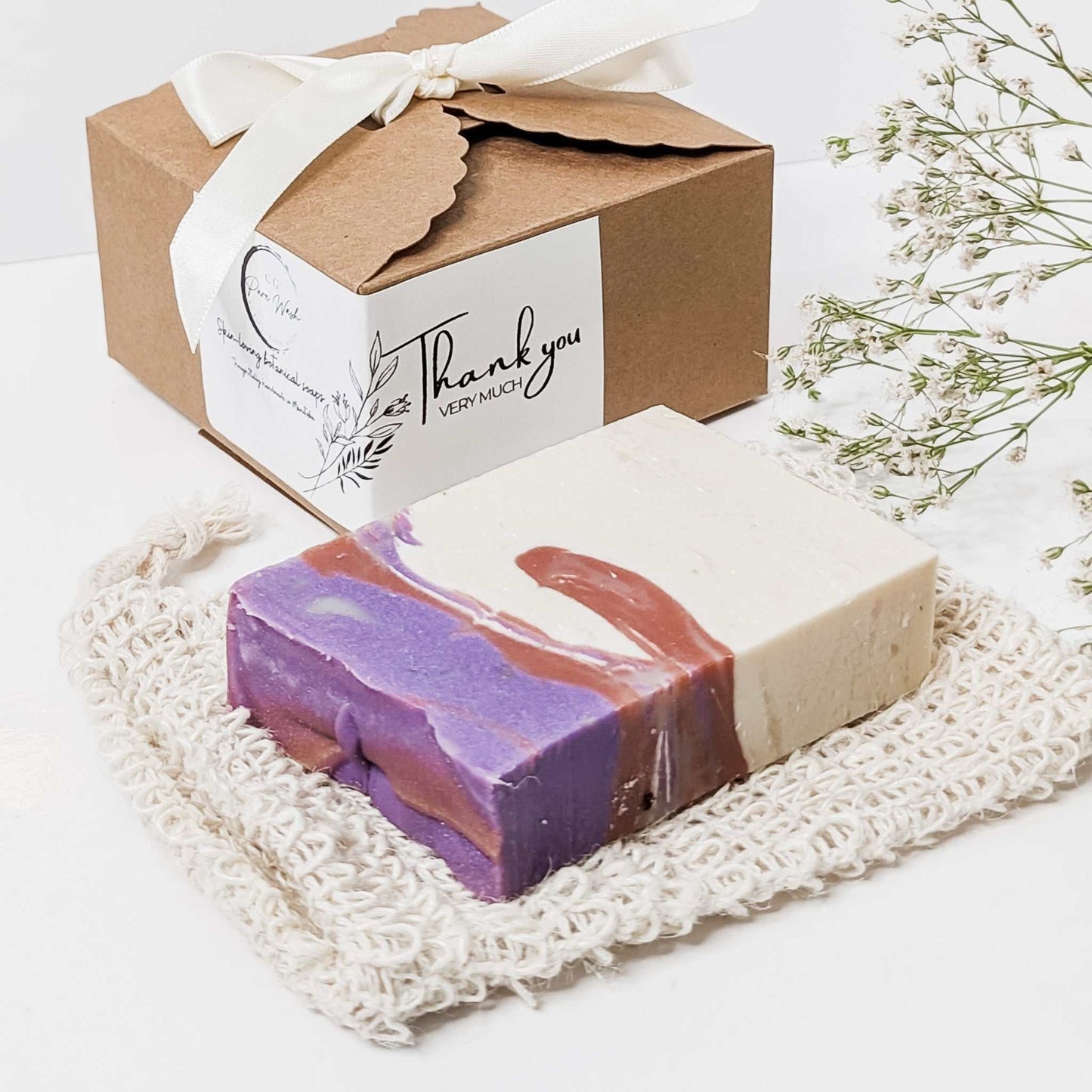 CG Pure Wash's eco-friendly Thank You Gift Box featuring artisanal soap bars
