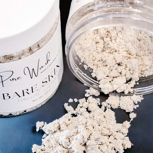 Bare Skin Facial CleanserFace CareThis divine concoction, featuring the purifying kaolin clay, finely ground Coconut and Apricot Seeds, and a tranquil harmony of lavender, rose, and chamomile oils, hBare Skin Facial CleanserCG Pure Wash