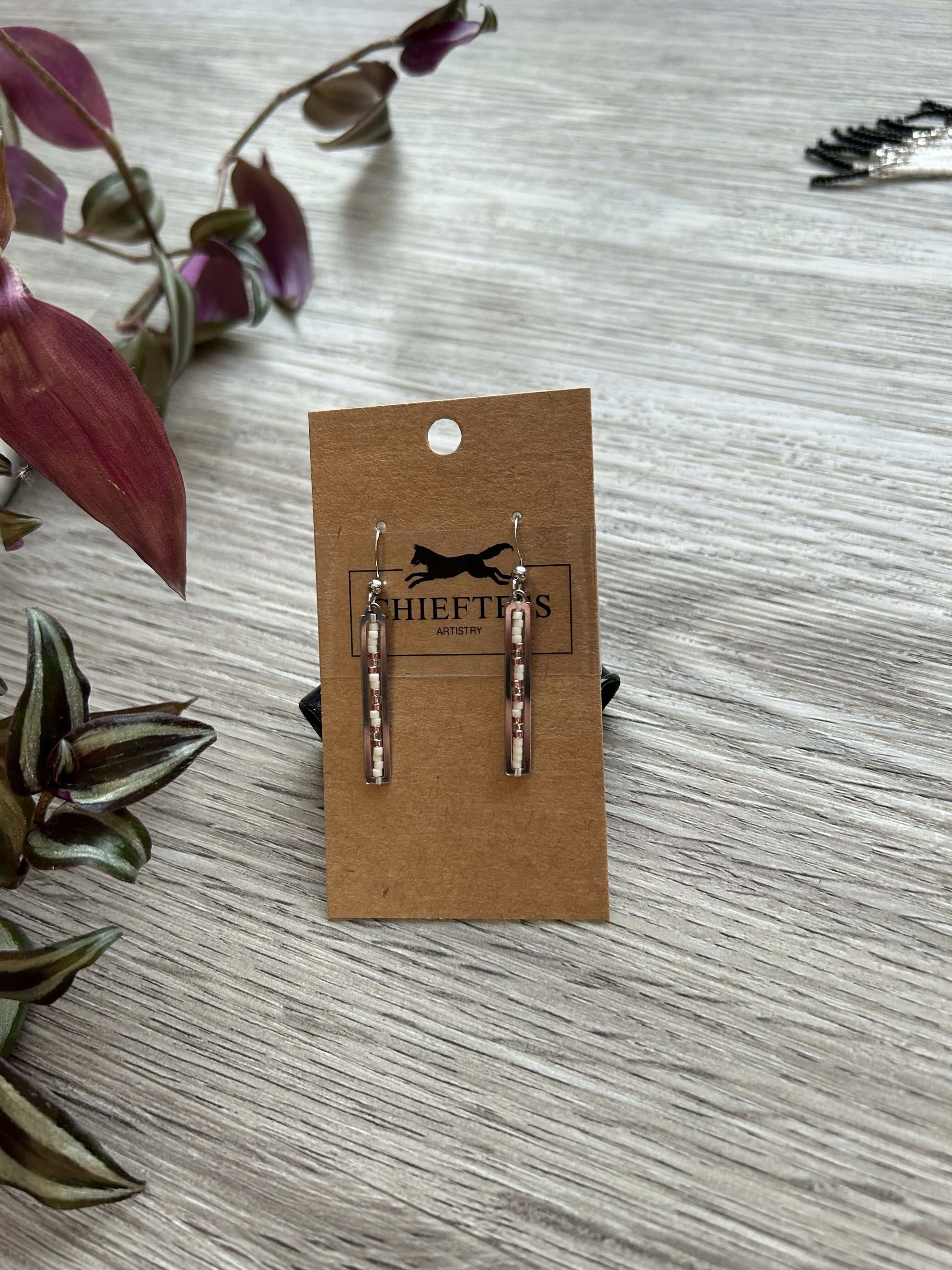 QUILL EARRING - Elegant Beaded Pendant Earrings