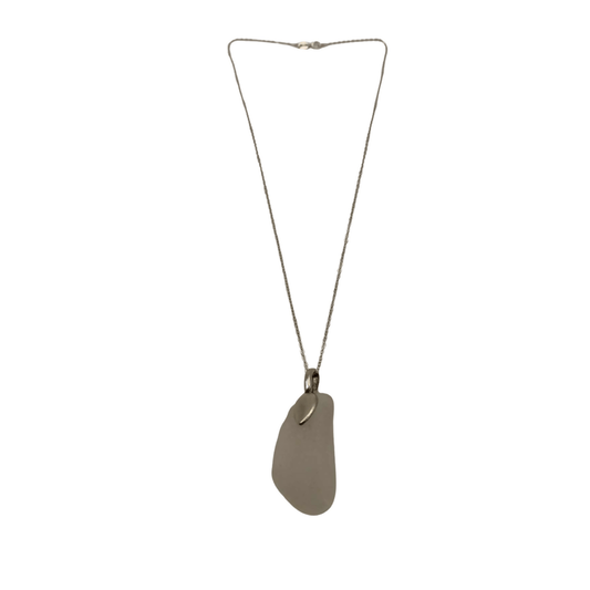 Large Clear Beach Glass Pendant - Pure Wash Canadian Made - Winnipeg