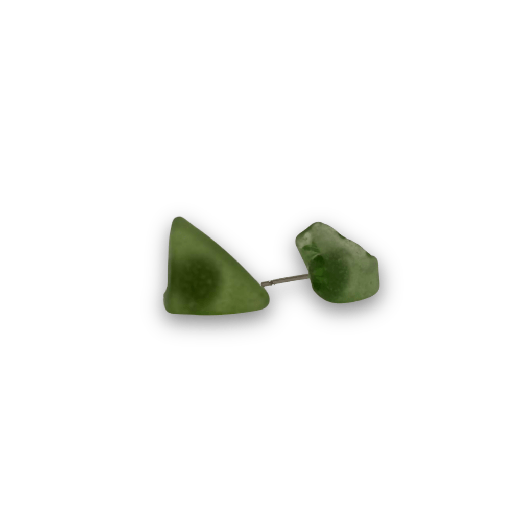 Beach Glass Stud Earrings - Pure Wash Canadian Made - Winnipeg