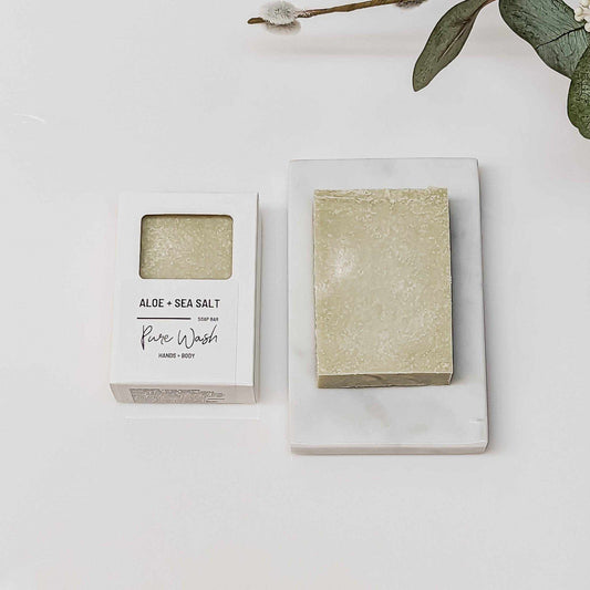 soothing aloe sea salt soap bar, embodying CG Pure Wash's commitment to natural skincare | CG Pure Wash.
