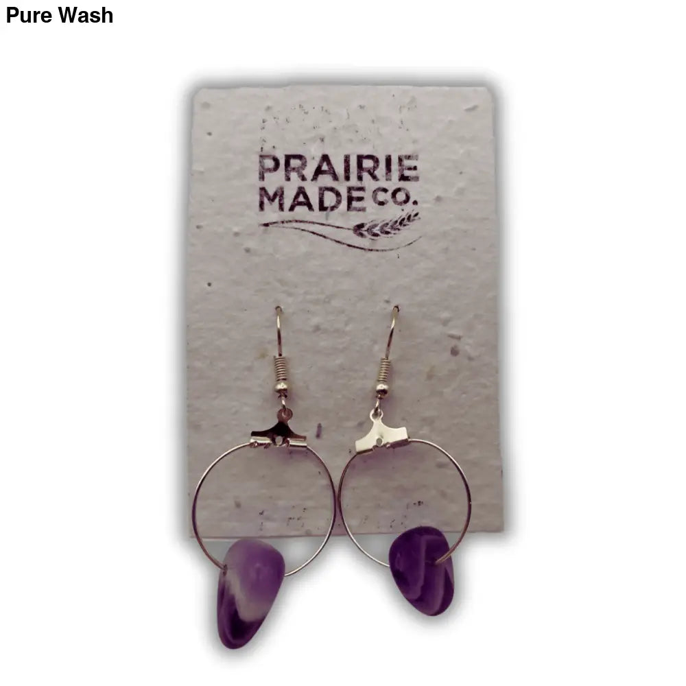 Amethyst Gemstone Earrings - Pure Wash Canadian Made - Winnipeg