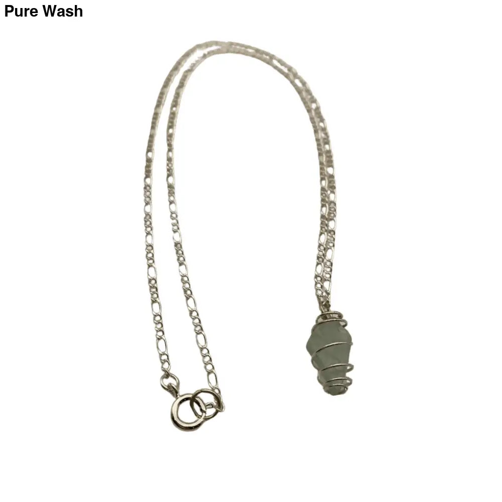 Beach Glass Caged Pendant - Pure Wash Canadian Made - Winnipeg