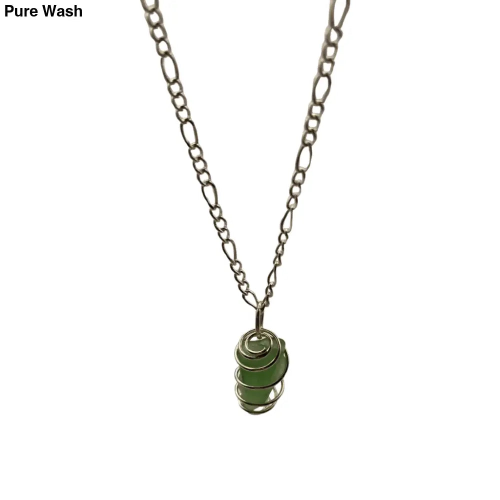 Beach Glass Caged Pendant - Pure Wash Canadian Made - Winnipeg