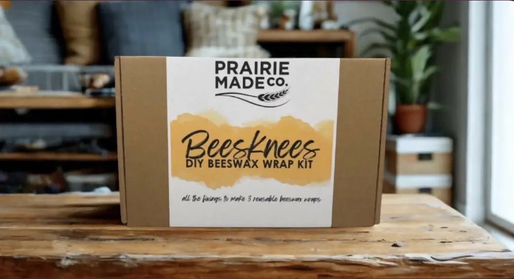 Prairie made co beeswax wrap kit featuring natural beeswax wraps in assorted sizes for eco-friendly food storage