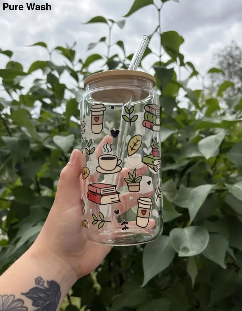 Bookish Glass Cup - Pure Wash