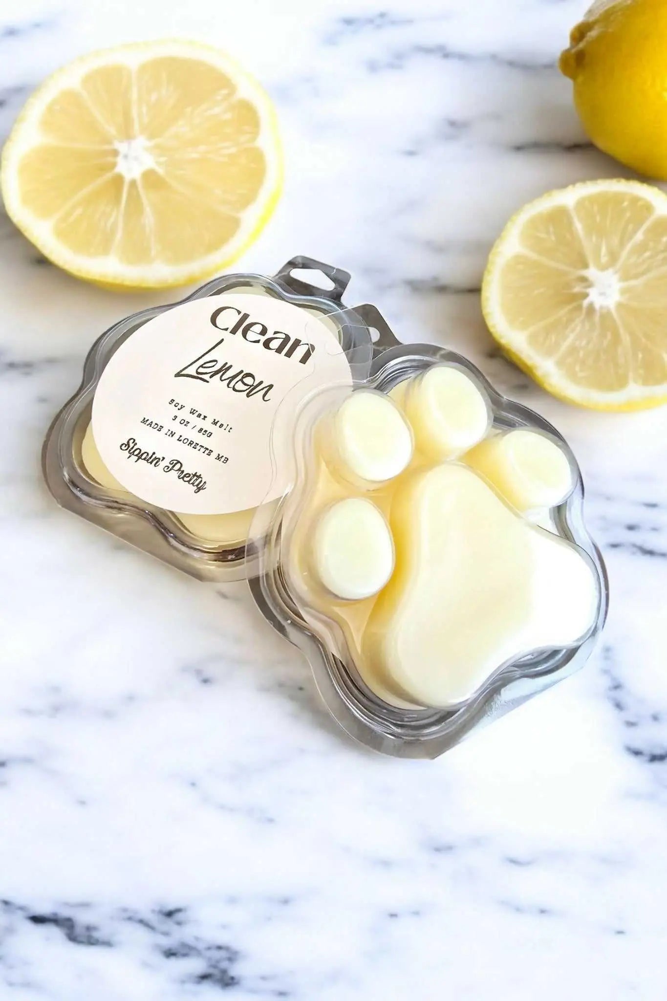 Lemon wax melt handmade in Canada