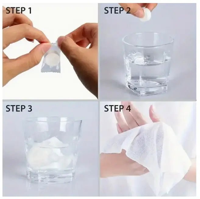 Compressed Biodegradable Face Towels - Pure Wash