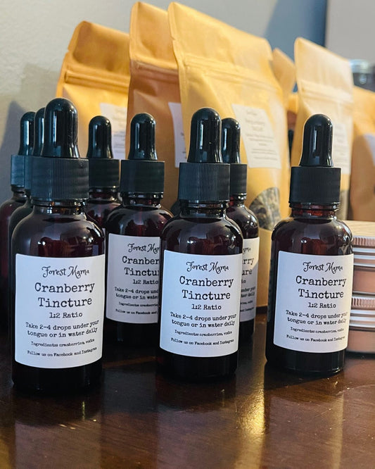 Cranberry Tincture 2 oz, made with organic whole cranberries by forestmama