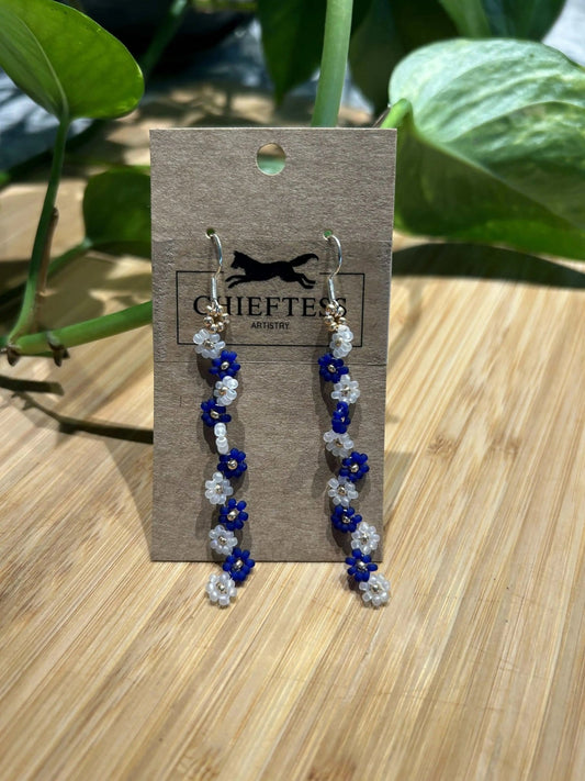 DAISY CHAIN: Floral Beaded Earrings - Pure Wash