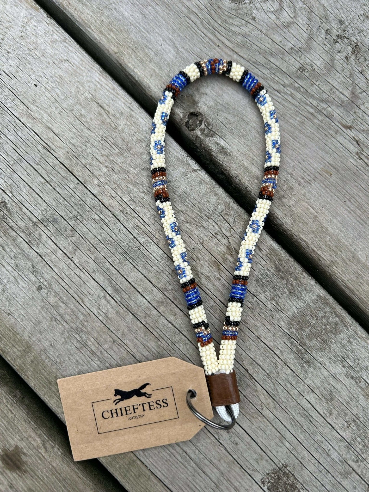 DESERT FLOWER: Wristlet Beaded Keychain - Pure Wash