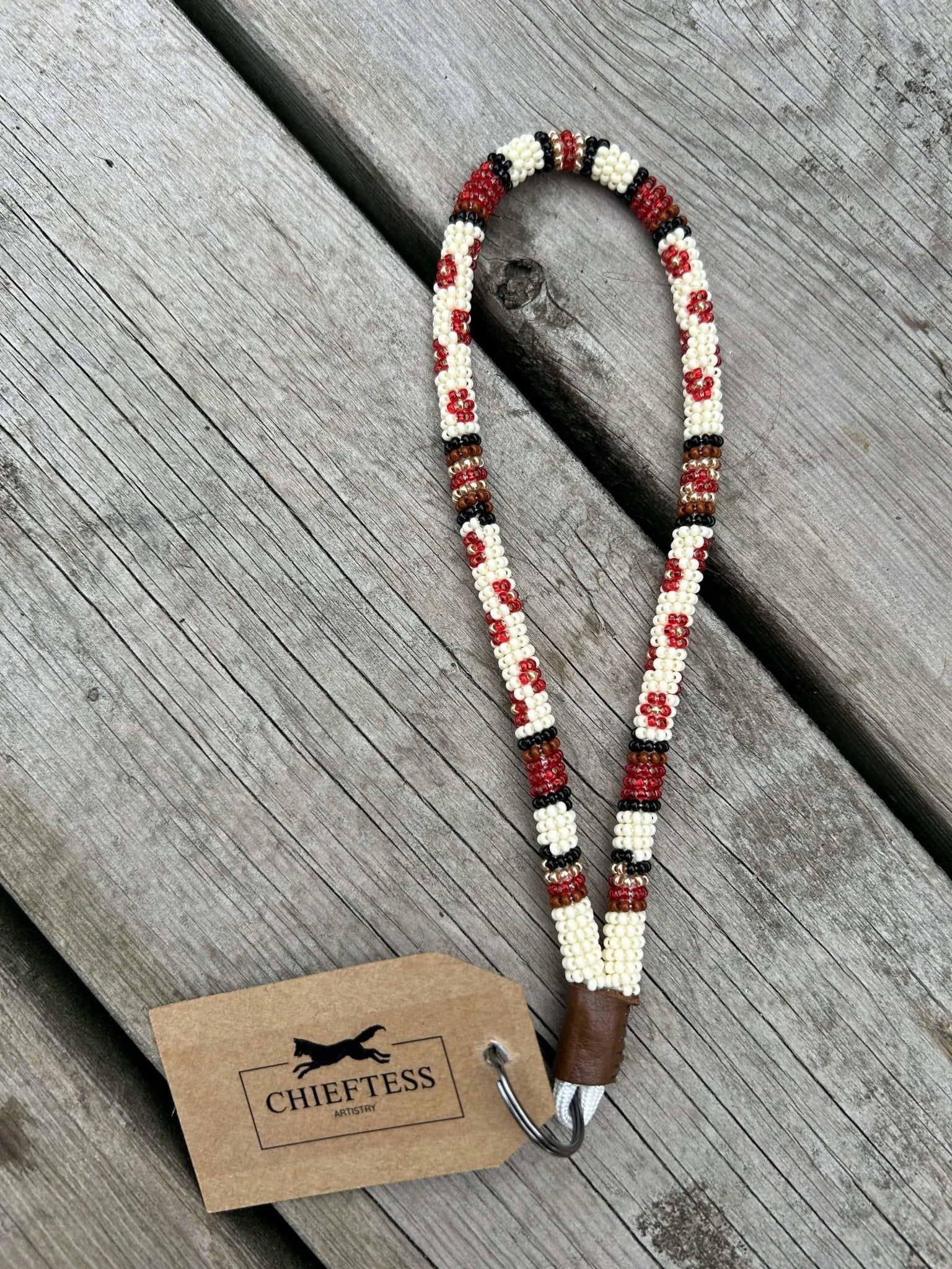 DESERT FLOWER: Wristlet Beaded Keychain - Pure Wash