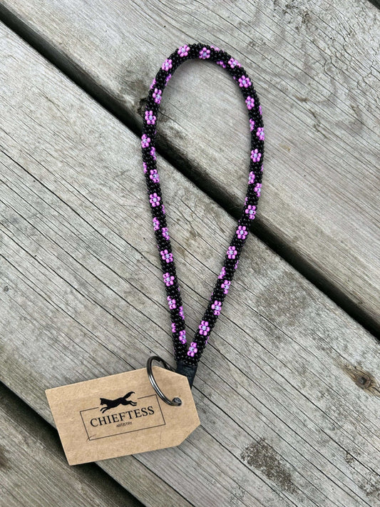 FLORAL: Wristlet Beaded Keychain - Pure Wash