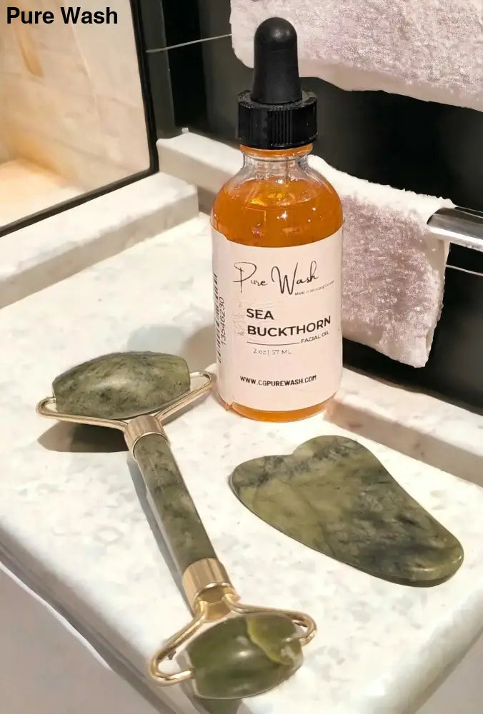 Jade Facial Kit & Sea Buckthorn Oil Duo - Pure Wash