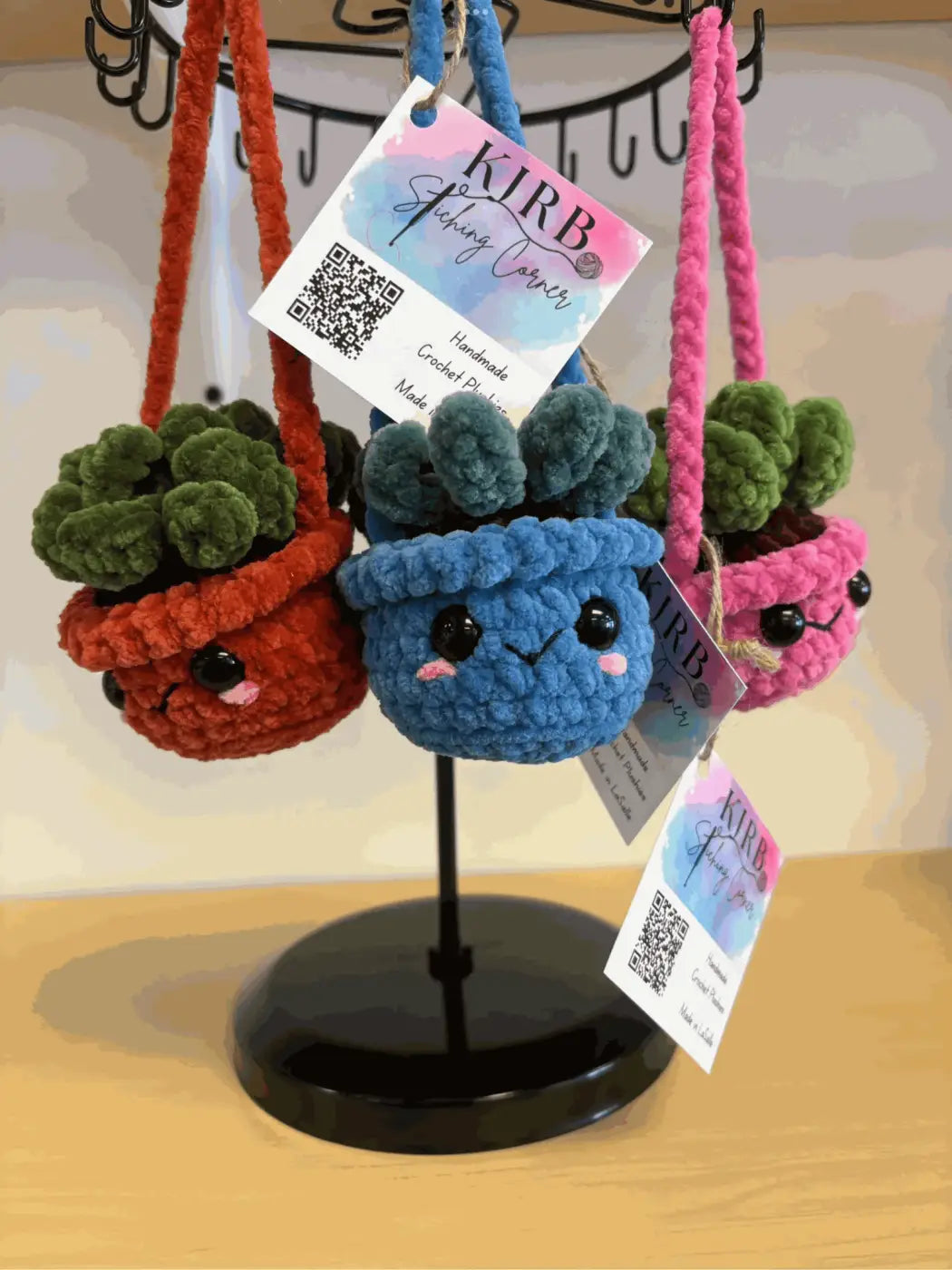 Hanging plant - agave - pure wash default title three colorful crocheted succulent planters winnipeg canada