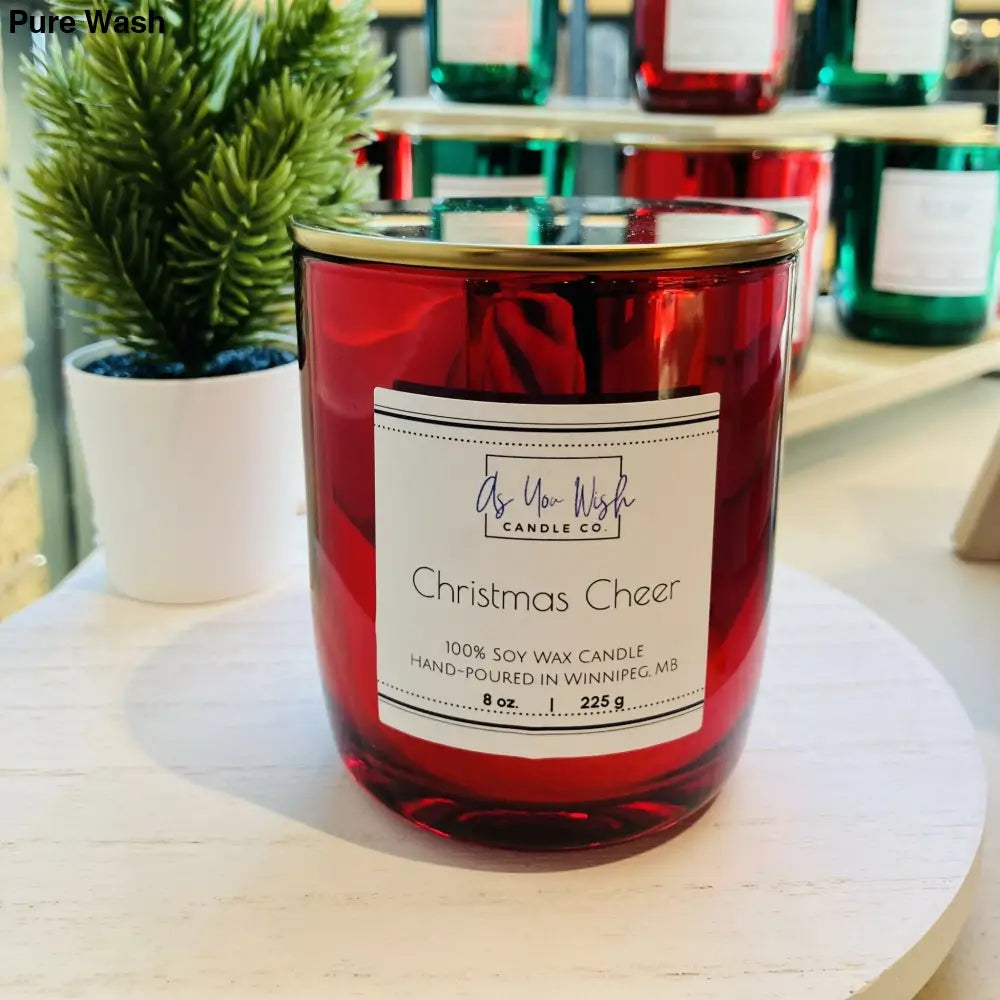 Holiday Luxury Soy Wax Candle Jar - 8 oz. - Pure Wash Canadian Made - Winnipeg