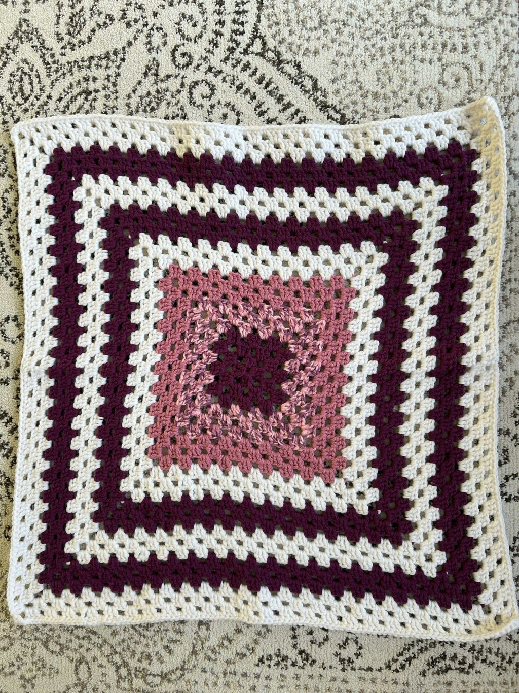 Home crafted baby or doll blanket (approx 32" square) - Pure Wash