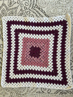 Home crafted baby or doll blanket (approx 32" square) - Pure Wash