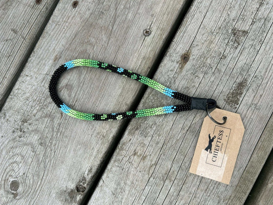 LAGUNA DARK: Wristlet Beaded Keychain - Pure Wash