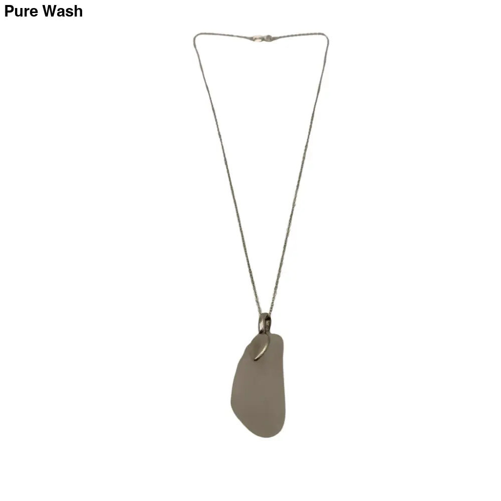 Large Clear Beach Glass Pendant - Pure Wash Canadian Made - Winnipeg