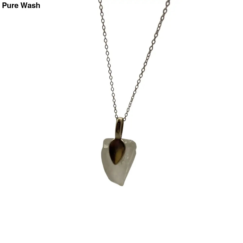 Large Clear Beach Glass Pendant - Pure Wash Canadian Made - Winnipeg