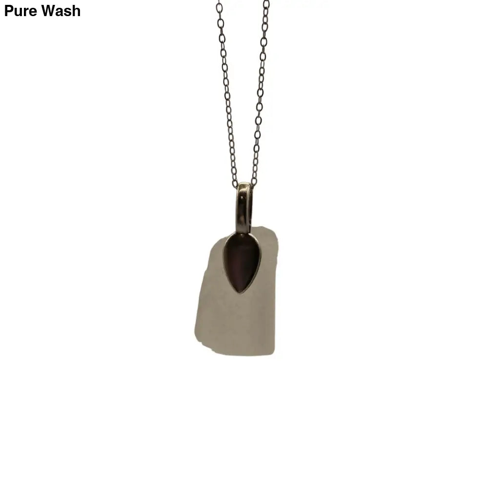 Large Clear Beach Glass Pendant - Pure Wash Canadian Made - Winnipeg