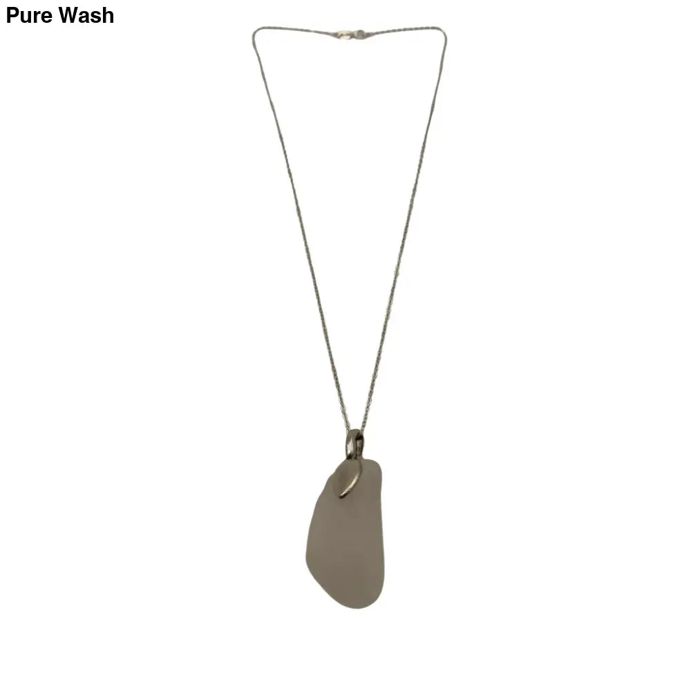 Large Clear Beach Glass Pendant - Pure Wash Canadian Made - Winnipeg