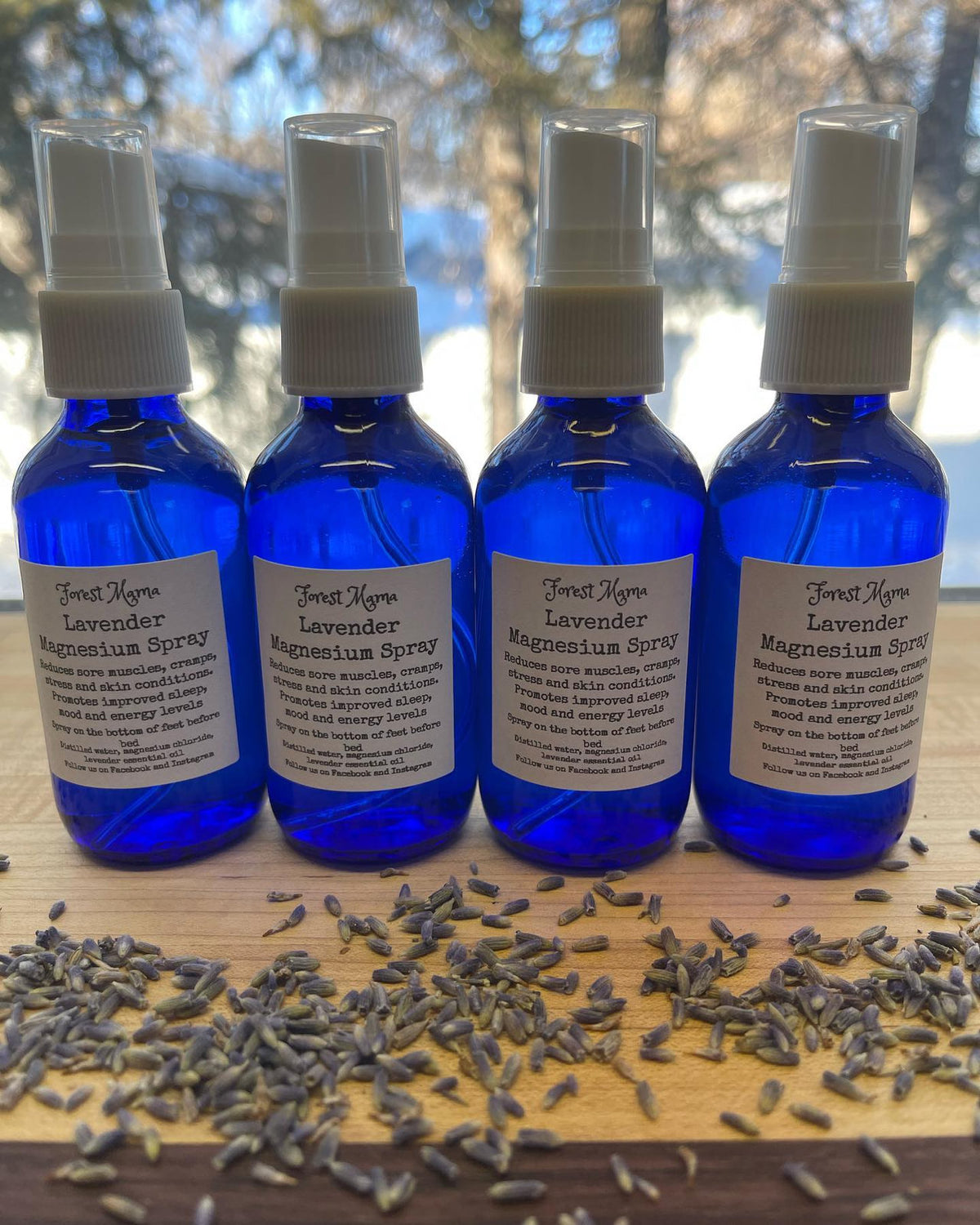 Lavender Magnesium Spray 4 oz by forestmama, magnesium chloride with organic lavender oil