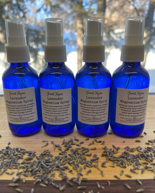 Lavender Magnesium Spray 4 oz by forestmama, magnesium chloride with organic lavender oil
