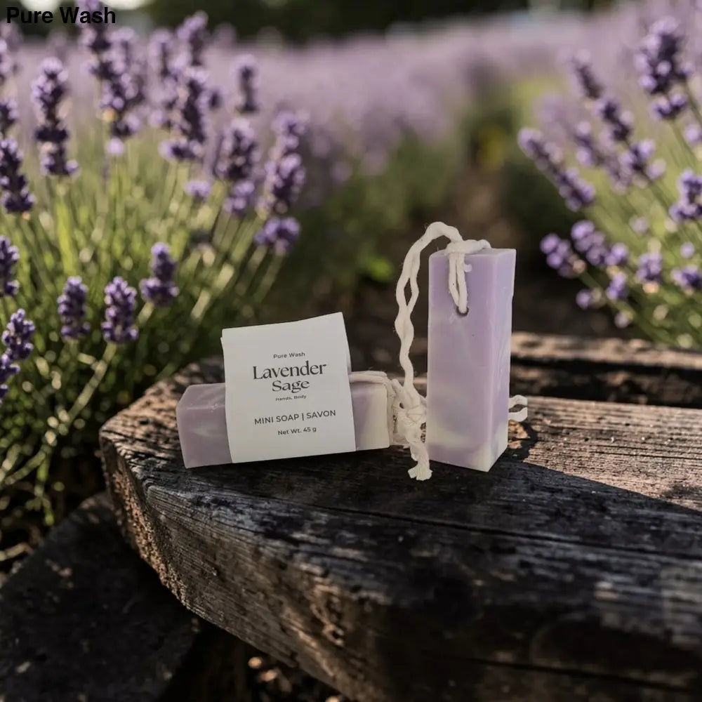 Lavender Sage Soap Bar - On a rope- 1.7 oz - Bar Soap