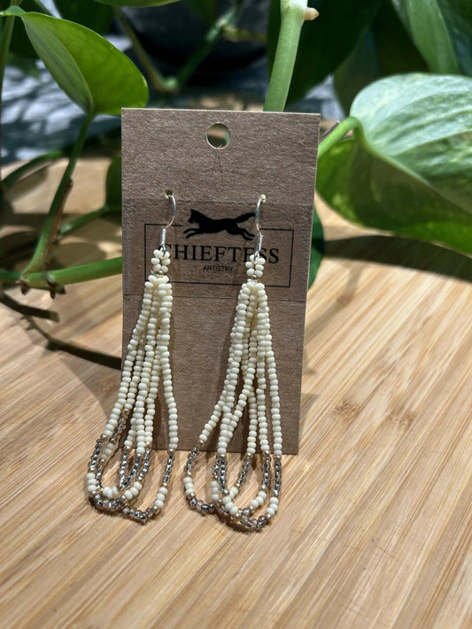 LOOP 3: Looped Beaded Earrings - Pure Wash