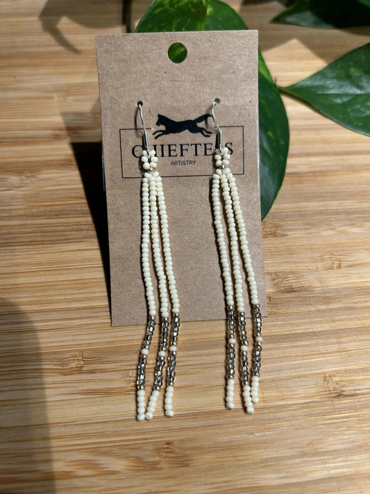 MEDIUM 3: Dangle Beaded Earrings - Pure Wash