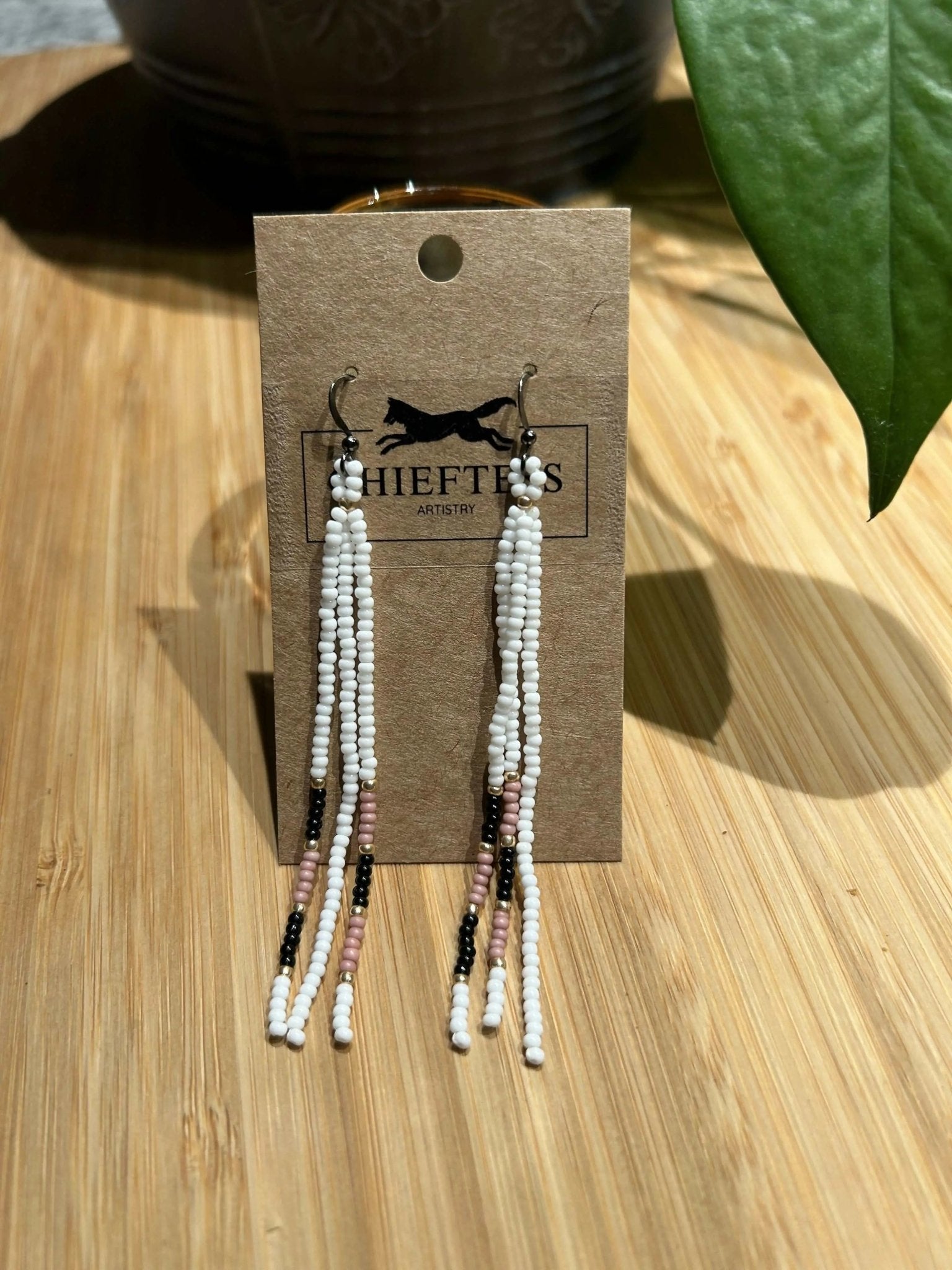 MEDIUM 3: Dangle Beaded Earrings - Pure Wash