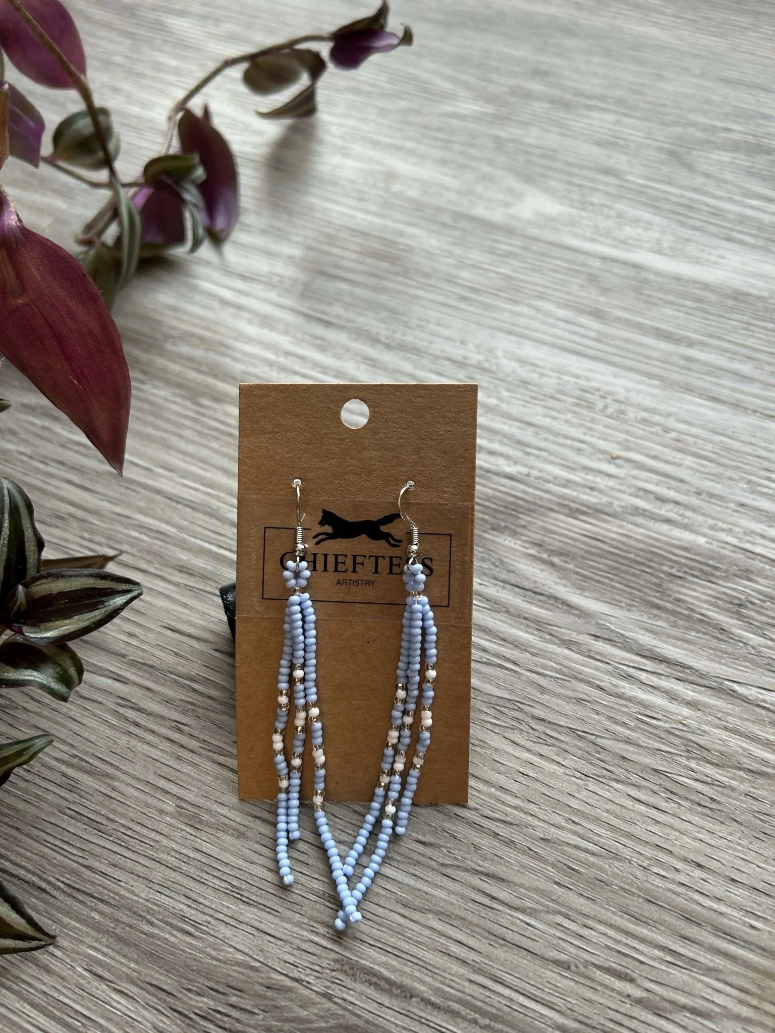 MEDIUM 3: Dangle Beaded Earrings - Pure Wash