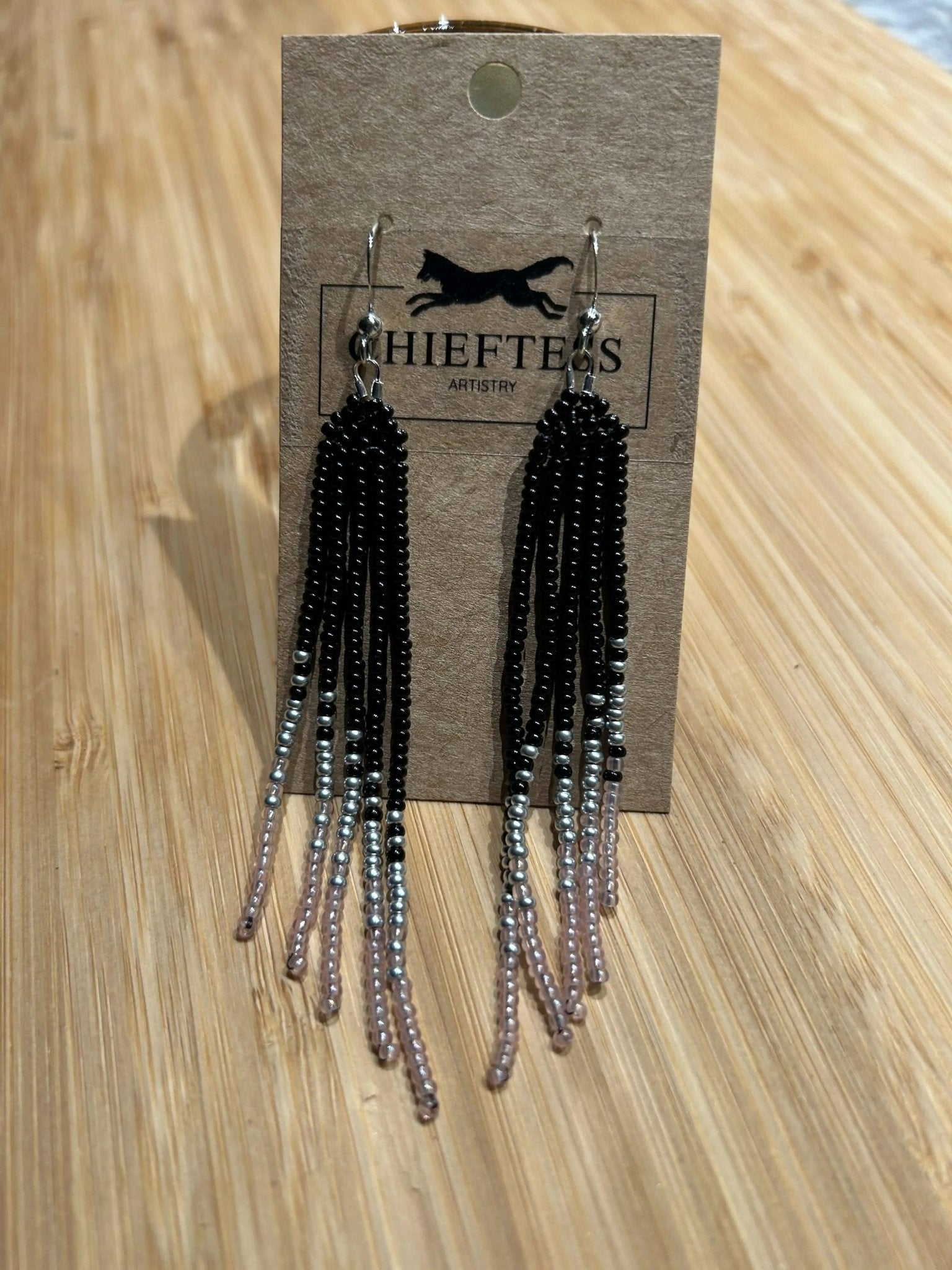 MINI FRINGE: Beaded Fringe Earrings - Pure Wash