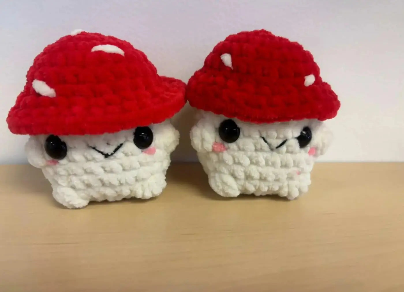 Mushroom bois - pure wash default title two red-capped white-bodied crocheted mushroom winnipeg canada